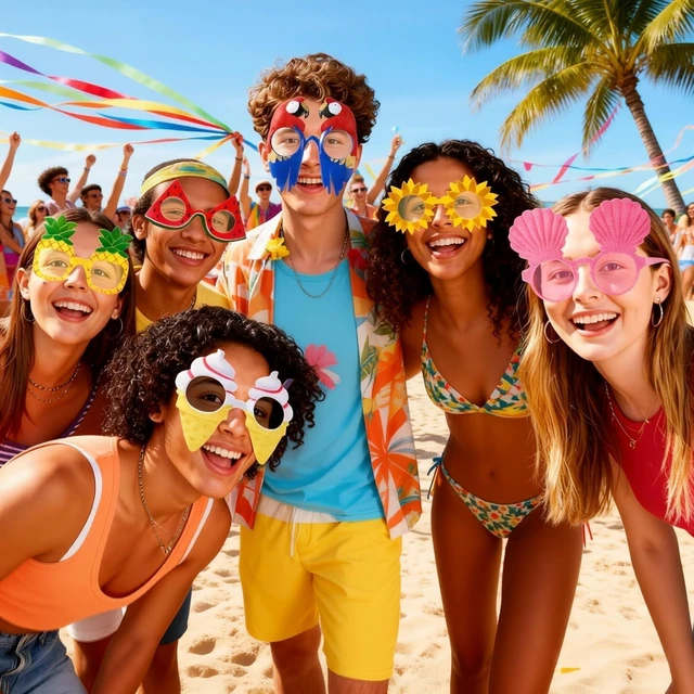 Alt view image 10 of 14 - JOYIN 12 Pcs Hawaiian Luau Party Sunglasses, Summer Pool Party Decorations, Tropical Glasses for Girls Hawaiian Outfit, Cool Party Favors & Theme Supplies