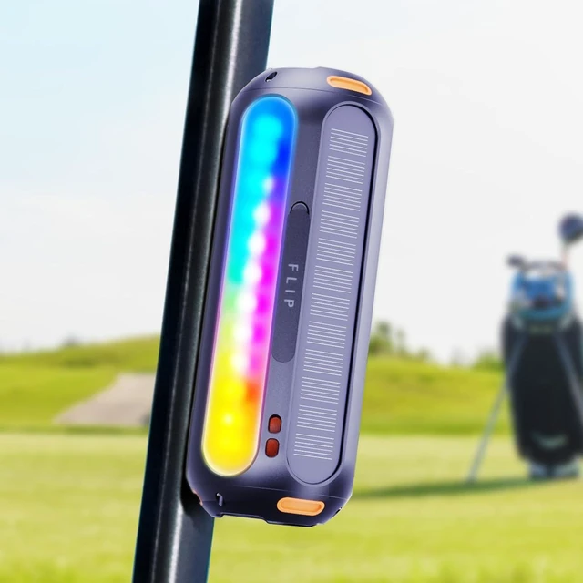 Alt view image 8 of 14 - Magnetic Bluetooth Speaker, Golf Speaker with Solar Charging 30H Playtime, 7 Colorful Flashing Lights Outdoor Waterproof Portable Wireless, for Golf Cart Gifts Hiking Camping