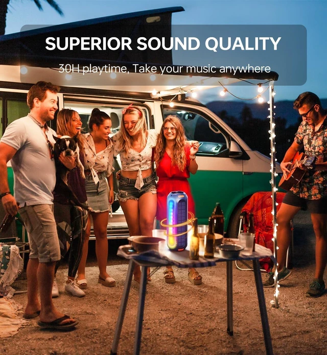 Alt view image 10 of 14 - Magnetic Bluetooth Speaker, Golf Speaker with Solar Charging 30H Playtime, 7 Colorful Flashing Lights Outdoor Waterproof Portable Wireless, for Golf Cart Gifts Hiking Camping