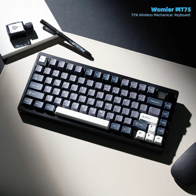 Alt view image 14 of 14 - Womier 75% Wireless Mechanical Gaming Keyboard with Knob & Display, Bluetooth 5.0/2.4GHz/USB C Thocky Creamy Keyboard for PC Computer, 8000mAh Battery Hot Swappable Key Board for Win/Mac (MT75-Grey)
