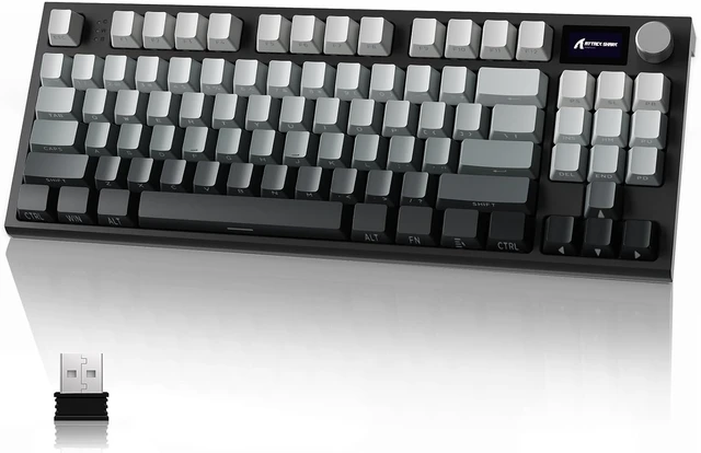 Alt view image 8 of 14 - ATTACK SHARK K86 RGB 75% Wireless Gasket Mechanical Keyboard,3-Mode Bluetooth5.0/2.4G/USB-C Hot Swappable Gaming Keyboard Side Print Keycaps,4000 mAH Battery Knob&Display,Linear Switches-Moonlight