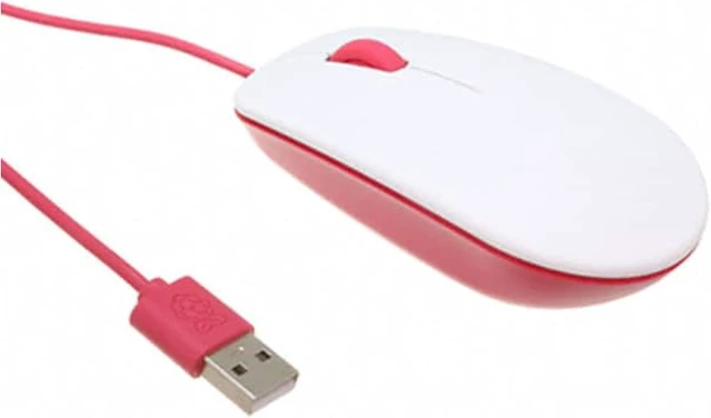 Alt view image 8 of 10 - Official Raspberry Pi Keyboard and Mouse Combo + a Logo Sticker (White/Red)