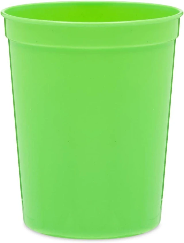Alt view image 10 of 12 - BLUE PANDA 16 Oz Lime Green Stadium Cups - Plastic Cups Reusable & Dishwasher Safe - Party Favor Tumblers & Green Plastic Cup - 24 Count