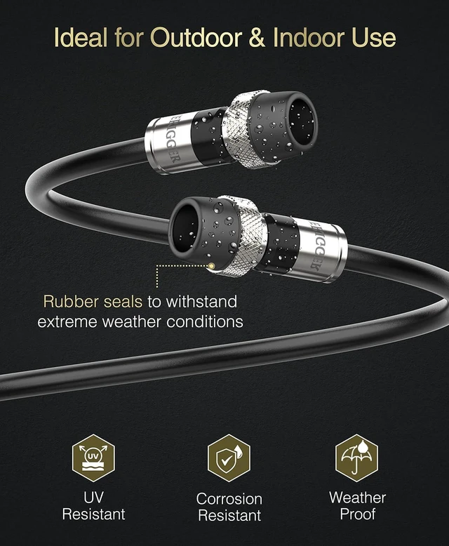 Alt view image 13 of 14 - BlueRigger RG6 Coaxial Cable, 75FT (Weatherproof Rubber Boot, Direct Burial, 75 Ohm, Indoor Outdoor) - Digital Coax Cord for HDTV, CATV, TV Antenna, Satellite, Broadband Internet