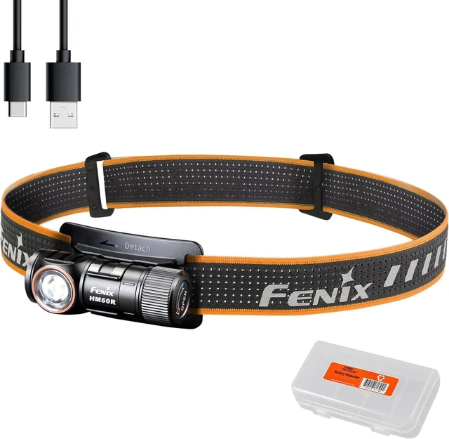 Alt view image 8 of 14 - Fenix HM50R v2.0 Headlamp, 700 Lumen USB-C Rechargeable Lightweight with White/Red Light, with Lumentac Organizer