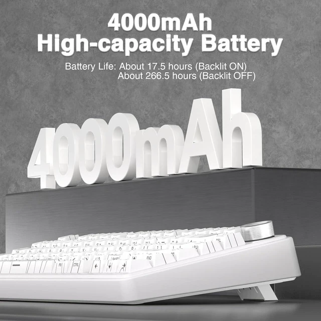 Alt view image 14 of 14 - AULA F75 Pro Wireless Mechanical Keyboard with Knob,75% Hot Swappable Custom Gaming Keyboards,RGB Backlit,Pre-lubed Switches,Side Printed PBT Keycaps Creamy Sounding Computer Keyboard, Line White