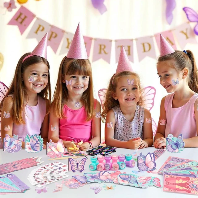 Alt view image 13 of 14 - BenLouis 108Pcs Butterfly Party Favors Butterfly Fairy School Stationery Set Bulk for Kids Spring Flower Tea Birthday Birthday Goodie Bag Stuffers Classroom Gifts Rewards Pinata Filler