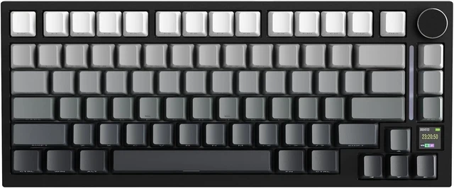 Alt view image 8 of 14 - ATTACK SHARK X820 Ultra 75% Wireless Gaming Mechanical Keyboard Hot-Swappable Gasket Mount RGB Backlit BT/2.4G/Wired Custom Keyboard with Smart TFT Display&Knob QMK Driver-Moonlit Night&Gift Switch