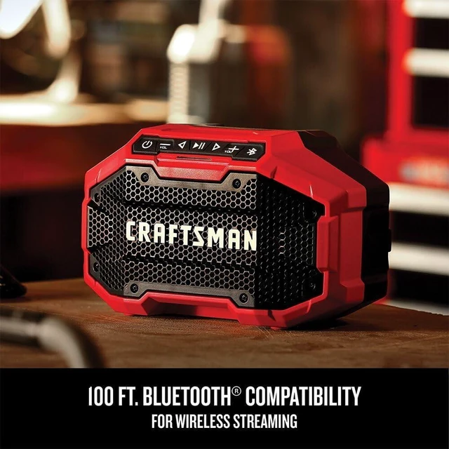 Alt view image 12 of 14 - CRAFTSMAN V20 Wireless Portable Bluetooth Speaker, Tool Only (CMCR001B), Red