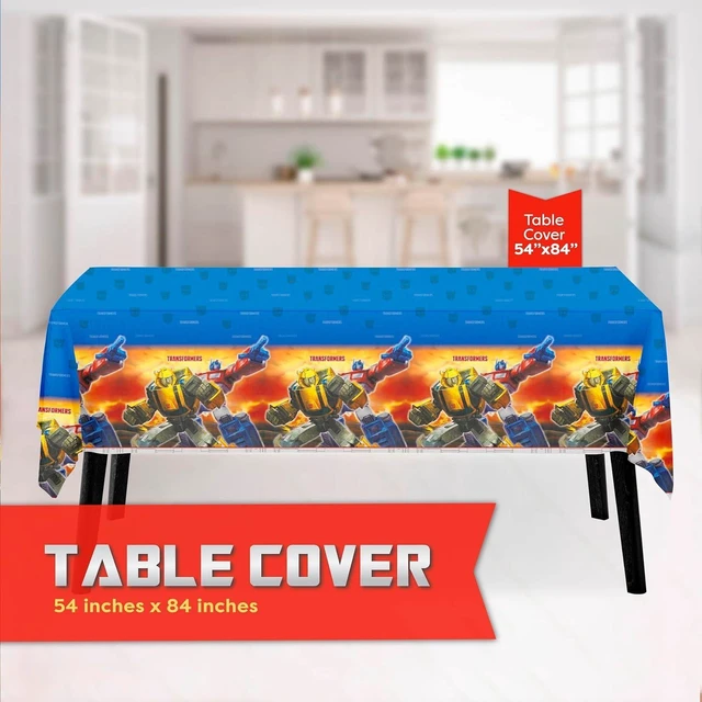 Alt view image 10 of 12 - Transformers Birthday Party Supplies - Serves 16 | Transformer Tablecover, Plates, Napkins, Cups, Tattoo Party Favors, Buttons
