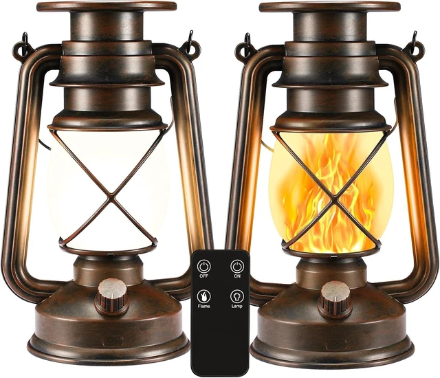 Alt view image 8 of 14 - Solar Lantern Outdoor, Hanging Solar Lights Flickering Flame LED Vintage Lantern, Waterproof Camping Lamps, Auto On/Off Landscape Decor for Table Patio Garden Yard Pathway Porch, 2 Pack