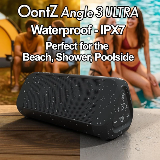 Alt view image 10 of 14 - OontZ Angle 3 Ultra - Portable Bluetooth Speaker, 14 Watts, Bigger Bass, Hi-Quality Sound, 100 Ft Wireless Range, Play Two Speakers Together, IPX7 Waterproof, Home, Outdoor, Great Gift (Black)