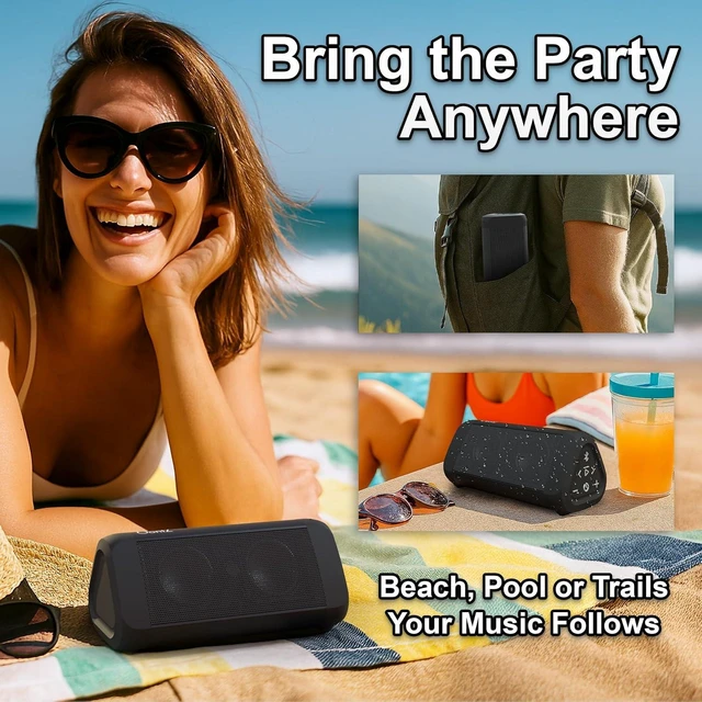 Alt view image 14 of 14 - OontZ Angle 3 Ultra - Portable Bluetooth Speaker, 14 Watts, Bigger Bass, Hi-Quality Sound, 100 Ft Wireless Range, Play Two Speakers Together, IPX7 Waterproof, Home, Outdoor, Great Gift (Black)