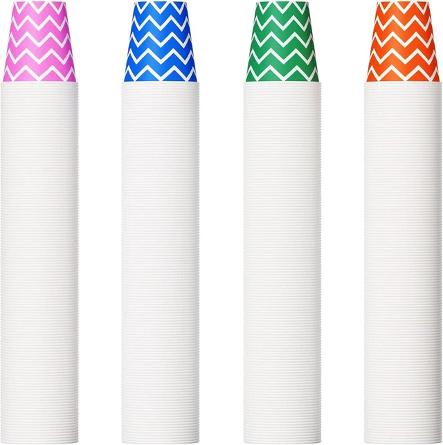 Alt view image 8 of 14 - 500 Pack 5oz Paper Cups, Multicolor Paper Disposable Cups, Small Mouthwash Cups, Cold Beverage Drinking Cup for Party, Travel and Event (Strip)
