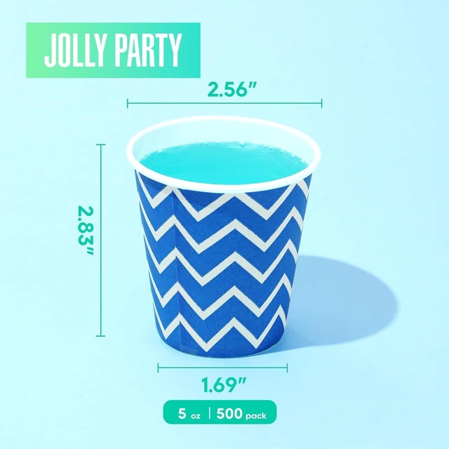 Alt view image 9 of 14 - 500 Pack 5oz Paper Cups, Multicolor Paper Disposable Cups, Small Mouthwash Cups, Cold Beverage Drinking Cup for Party, Travel and Event (Strip)