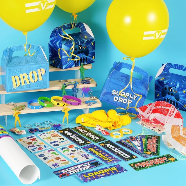 Alt view image 7 of 10 - Vanblue 84pcs Video Game Party Favors Gaming Birthday Decorations,Game Theme Gifts Boxes Party Birthday Supplies Gift Bags Sets Military Supply Loot Box,Goodie Bag Stuffers Rewards Gifts