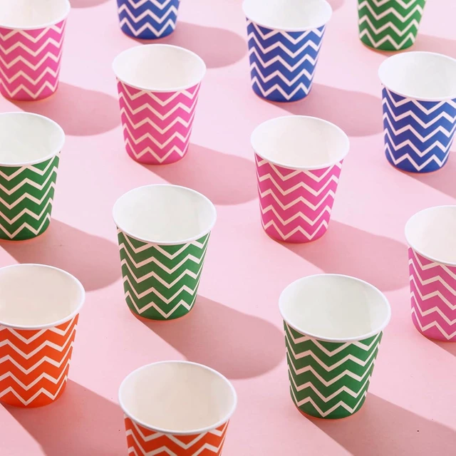 Alt view image 14 of 14 - 500 Pack 5oz Paper Cups, Multicolor Paper Disposable Cups, Small Mouthwash Cups, Cold Beverage Drinking Cup for Party, Travel and Event (Strip)