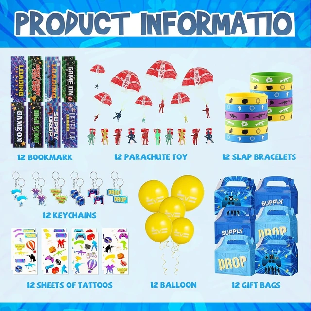 Alt view image 8 of 10 - Vanblue 84pcs Video Game Party Favors Gaming Birthday Decorations,Game Theme Gifts Boxes Party Birthday Supplies Gift Bags Sets Military Supply Loot Box,Goodie Bag Stuffers Rewards Gifts