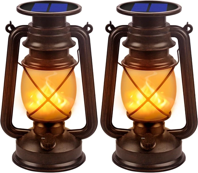 Alt view image 8 of 14 - Solar Lantern Outdoor Hanging Solar Lights Dancing Flame Led Waterproof Camping Lamps, Landscape Decor for Table Patio Garden Yard Pathway Porch 2 Pack