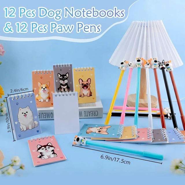 Alt view image 11 of 14 - 122 Pcs Dog Party Favors, Dog Themed Birthday Party Decorations, Cute Dog Goodie Bags Stuffers Make Your Own Stickers Keychain Wristbands Mini Notebooks for Kids Adopt a Puppy Party Favor
