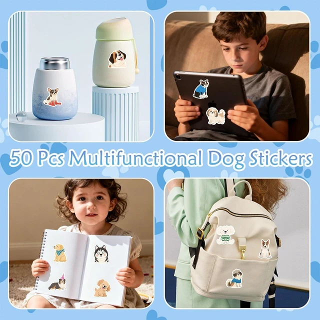 Alt view image 12 of 14 - 122 Pcs Dog Party Favors, Dog Themed Birthday Party Decorations, Cute Dog Goodie Bags Stuffers Make Your Own Stickers Keychain Wristbands Mini Notebooks for Kids Adopt a Puppy Party Favor