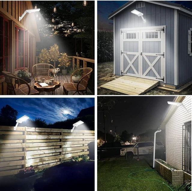 Alt view image 9 of 14 - Solar Lights Outdoor, 180° Adjustable 56LED Solar Flood Light, Outside Security Motion Sensor Lights with Remote, 3 Lighting Modes with Mounting Rod for Gutter Backyard Garage Garden 2 Pack