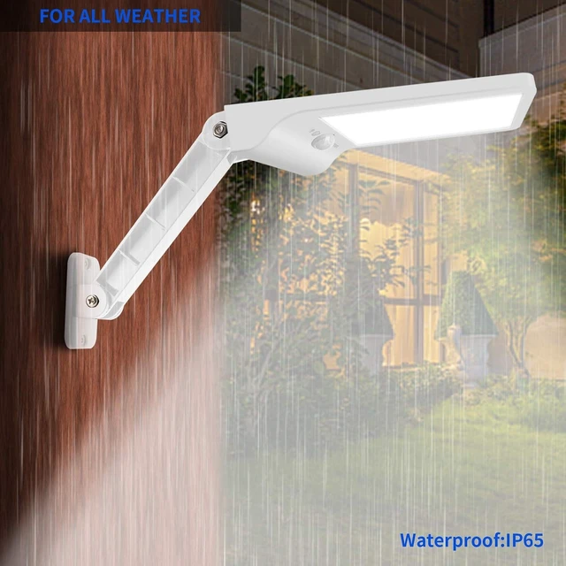 Alt view image 12 of 14 - Solar Lights Outdoor, 180° Adjustable 56LED Solar Flood Light, Outside Security Motion Sensor Lights with Remote, 3 Lighting Modes with Mounting Rod for Gutter Backyard Garage Garden 2 Pack