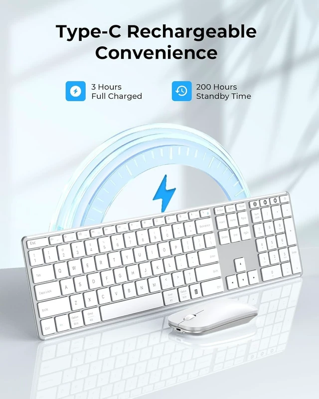 Alt view image 10 of 14 - seenda SKM64-3 Wireless Bluetooth Keyboard Mouse Combo for Windows and Mac