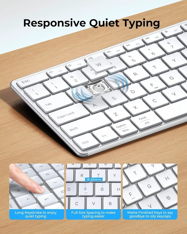 Alt view image 13 of 14 - seenda SKM64-3 Wireless Bluetooth Keyboard Mouse Combo for Windows and Mac