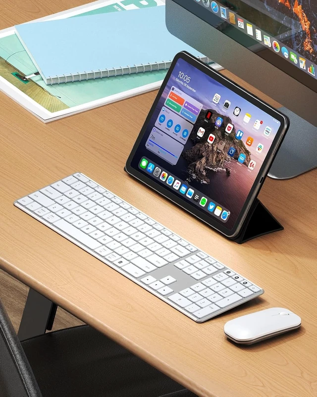 Alt view image 14 of 14 - seenda SKM64-3 Wireless Bluetooth Keyboard Mouse Combo for Windows and Mac