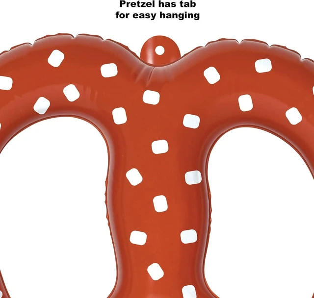 Alt view image 10 of 14 - Beistle 6-Piece Inflatable Bavarian Pretzels in Brown/White, German Food Theme Oktoberfest Party Decorations, Fun Fair Hanging Party Accessories, 15"