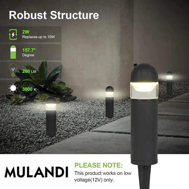 Alt view image 9 of 14 - LED Landscape Bollard Pathway Light, 2W, DC 12V Low Voltage Path Lighting Outdoor Waterproof, Die-Casted Aluminum Housing for Garden Light, 3000K Warm White Pack of 2