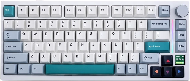 Alt view image 8 of 14 - GK GAMAKAY TK75 V2 75% Silent Mechanical Keyboard with TFT Screen, Hot Swap RGB Bluetooth 5.0/2.4GHz Wireless/USB-C Wired PBT Cherry Profile Keycaps Gaming Keyboard (GamaKay Pegasus Switch)