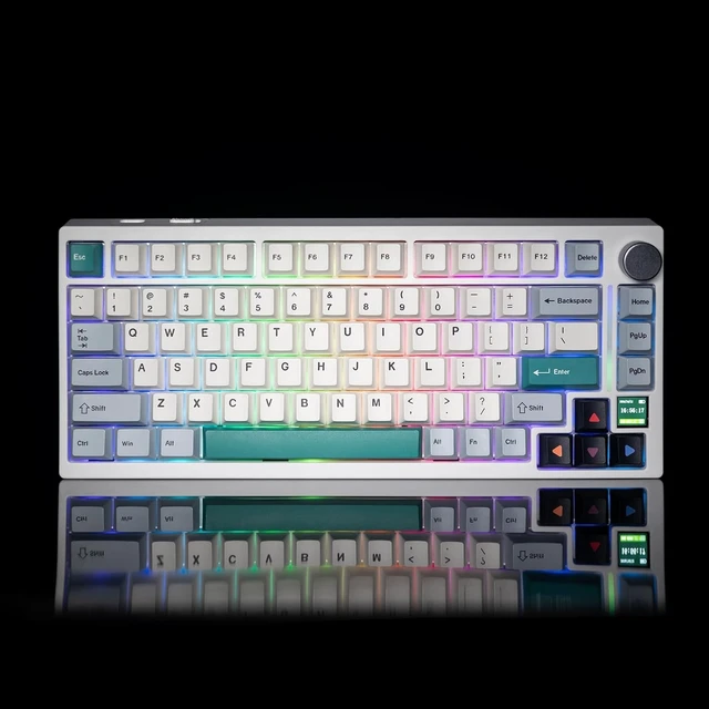 Alt view image 14 of 14 - GK GAMAKAY TK75 V2 75% Silent Mechanical Keyboard with TFT Screen, Hot Swap RGB Bluetooth 5.0/2.4GHz Wireless/USB-C Wired PBT Cherry Profile Keycaps Gaming Keyboard (GamaKay Pegasus Switch)