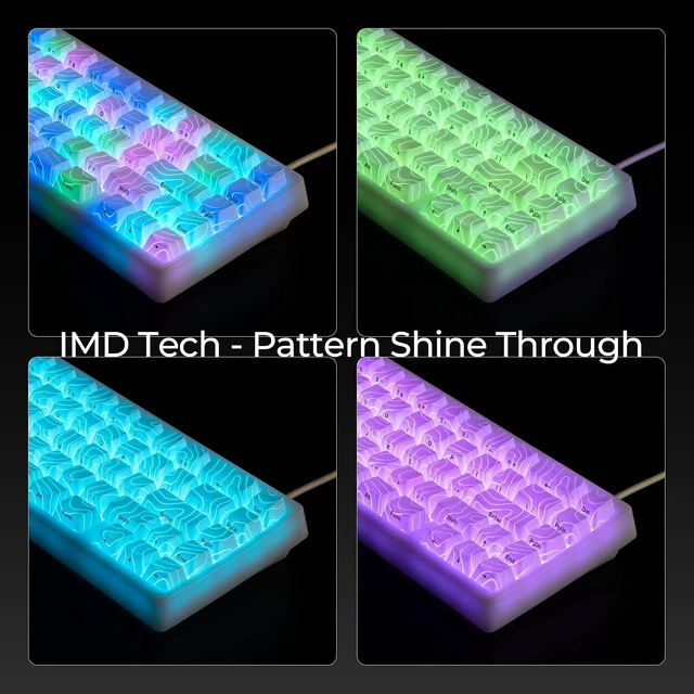 Alt view image 11 of 14 - HITIME x XVX M67 Wireless 60% Percent Keyboard, QMK/VIA Topographic Gaming Keyboard, Tri-Mode Thocky Creamy Mechanical Key Board, Hot Swappable Gasket Mount RGB IMD Tech for Win/Mac(JadeStone)