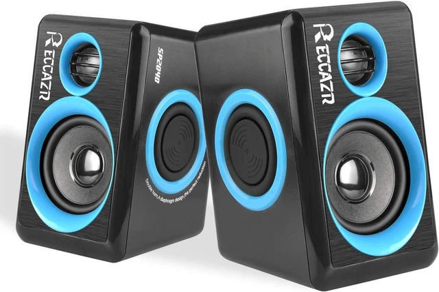 Alt view image 8 of 14 - RECCAZR SP2040 Surround Computer Speakers with Deep Bass USB Wired Powered Multimedia Speaker for PC/Laptops/Smart Phone Built-in 4 Loudspeaker Diaphragm(Blue)