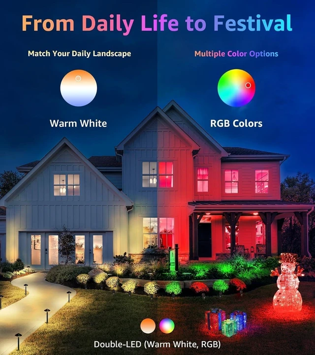 Alt view image 13 of 14 - SUNVIE RGB Spot Lights Outdoor 12W LED Color Changing Landscape Lights with Remote Control 120V RGBW Landscape Lighting Waterproof Outdoor Spotlight for Yard Garden Patio Lawn Decorative, 2 Pack