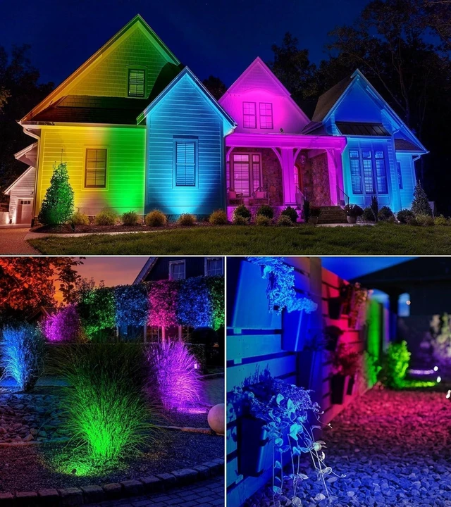 Alt view image 14 of 14 - SUNVIE RGB Spot Lights Outdoor 12W LED Color Changing Landscape Lights with Remote Control 120V RGBW Landscape Lighting Waterproof Outdoor Spotlight for Yard Garden Patio Lawn Decorative, 2 Pack