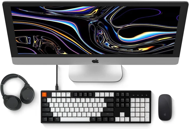 Alt view image 9 of 14 - Keychron C2 Full Size Wired Mechanical Keyboard for Mac, Hot-swappable, Gateron G Pro Red Switch, White Backlight, 104 Keys ABS keycaps Gaming Keyboard for Windows,Type-C Braid Cable