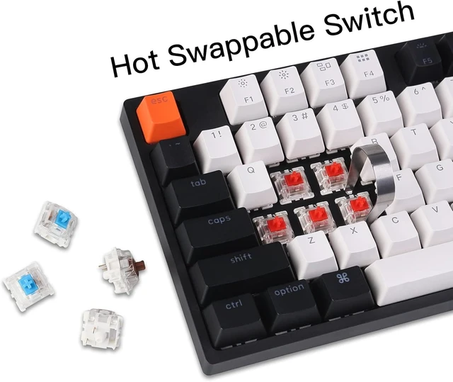Alt view image 11 of 14 - Keychron C2 Full Size Wired Mechanical Keyboard for Mac, Hot-swappable, Gateron G Pro Red Switch, White Backlight, 104 Keys ABS keycaps Gaming Keyboard for Windows,Type-C Braid Cable
