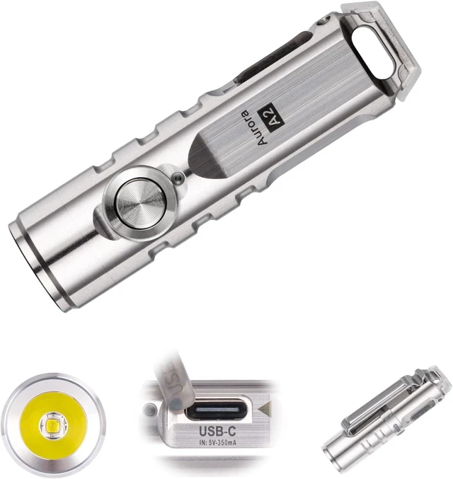 Alt view image 8 of 14 - RovyVon Aurora A2 G4 Bright Keychain Flashlight 650 Lumens, USB C Rechargeable EDC Flash Light, IPX6 Waterproof Pocket Flashlight with Magnetic Clip & Lockout Feature Momentary On for Daily Carry Use