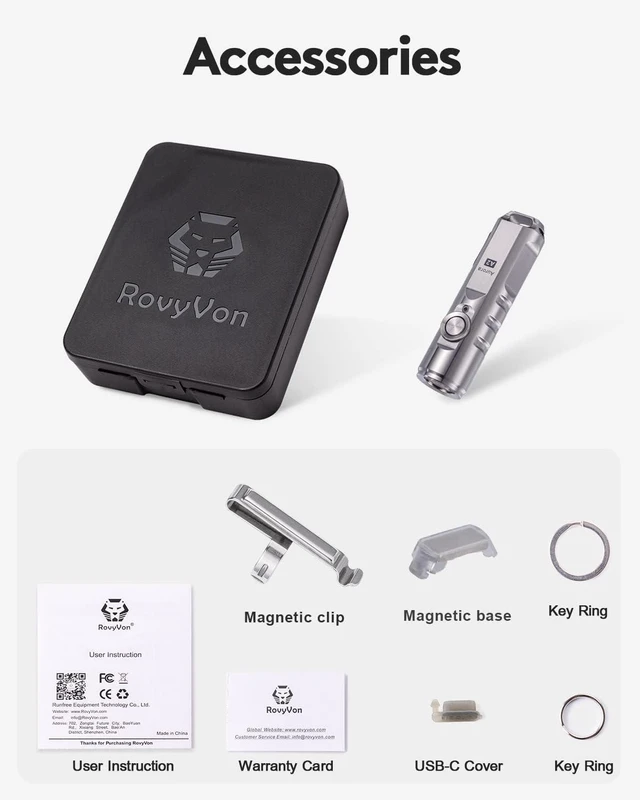 Alt view image 14 of 14 - RovyVon Aurora A2 G4 Bright Keychain Flashlight 650 Lumens, USB C Rechargeable EDC Flash Light, IPX6 Waterproof Pocket Flashlight with Magnetic Clip & Lockout Feature Momentary On for Daily Carry Use