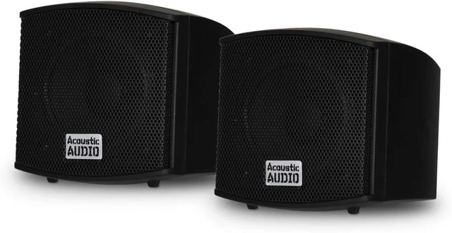 Alt view image 7 of 12 - Acoustic Audio AA321B Mountable Indoor Speakers 400 Watts Black Bookshelf Pair