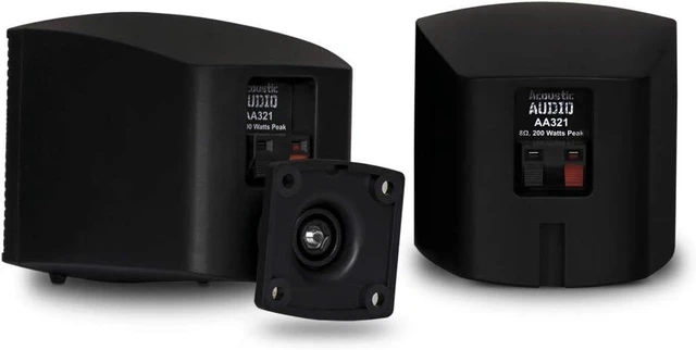 Alt view image 10 of 12 - Acoustic Audio AA321B Mountable Indoor Speakers 400 Watts Black Bookshelf Pair