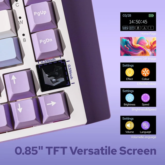 Alt view image 9 of 12 - EPOMAKER Ajazz AK820 Pro Wireless Mechanical Keyboard with TFT Display&Knob