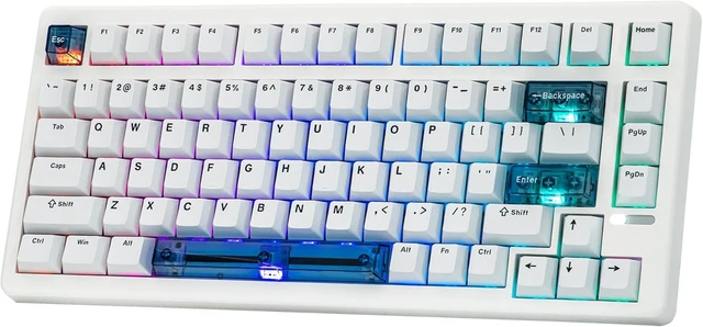Alt view image 8 of 14 - EPOMAKER HE80 Hall Effect Gaming Keyboard, 8K Polling & 32K Scan, Creamy Gasket, DKS, SOCD, Hot-Swappable, RGB Backlit, Wired Gaming Keyboard for PC & Mac (White)