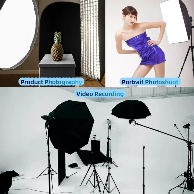 Alt view image 11 of 14 - 2Pcs 85W Light Bulb 5500K CFL Roas Daylight Spiral Softbox Lighting Kit Bulb in E27/E26 Socket for Photography Photo Box