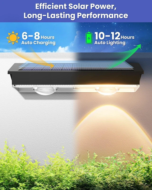 Alt view image 12 of 12 - Solar Fence Lights Outdoor, 10 Pack Warm/Neutual/Cool White Fence Lights Solar Powered with 2 LED, IP65 Waterproof, Deck Lighting for Backyard, Patio, Wall, Railing, Pool, Stair