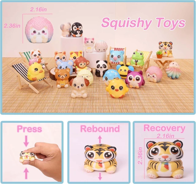 Alt view image 9 of 14 - 24PCS Squishy Party Favors for Kids - Cute Squishies Toys Bulk Animal Squishy Party Favors Birthday Goodie Bags Stuffers End of Year Student Gifts from Teacher 5th Grade Graduation Gifts