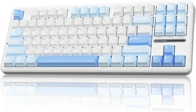 Alt view image 8 of 14 - AULA F87 Wireless Mechanical Keyboard, 75% TKL Custom Hot Swappable Gaming Keyboards with PBT Keycaps, Pre-lubed Greywood Switches, RGB Backlit Creamy Keyboard, 2.4GHz/USB-C/BT5.0